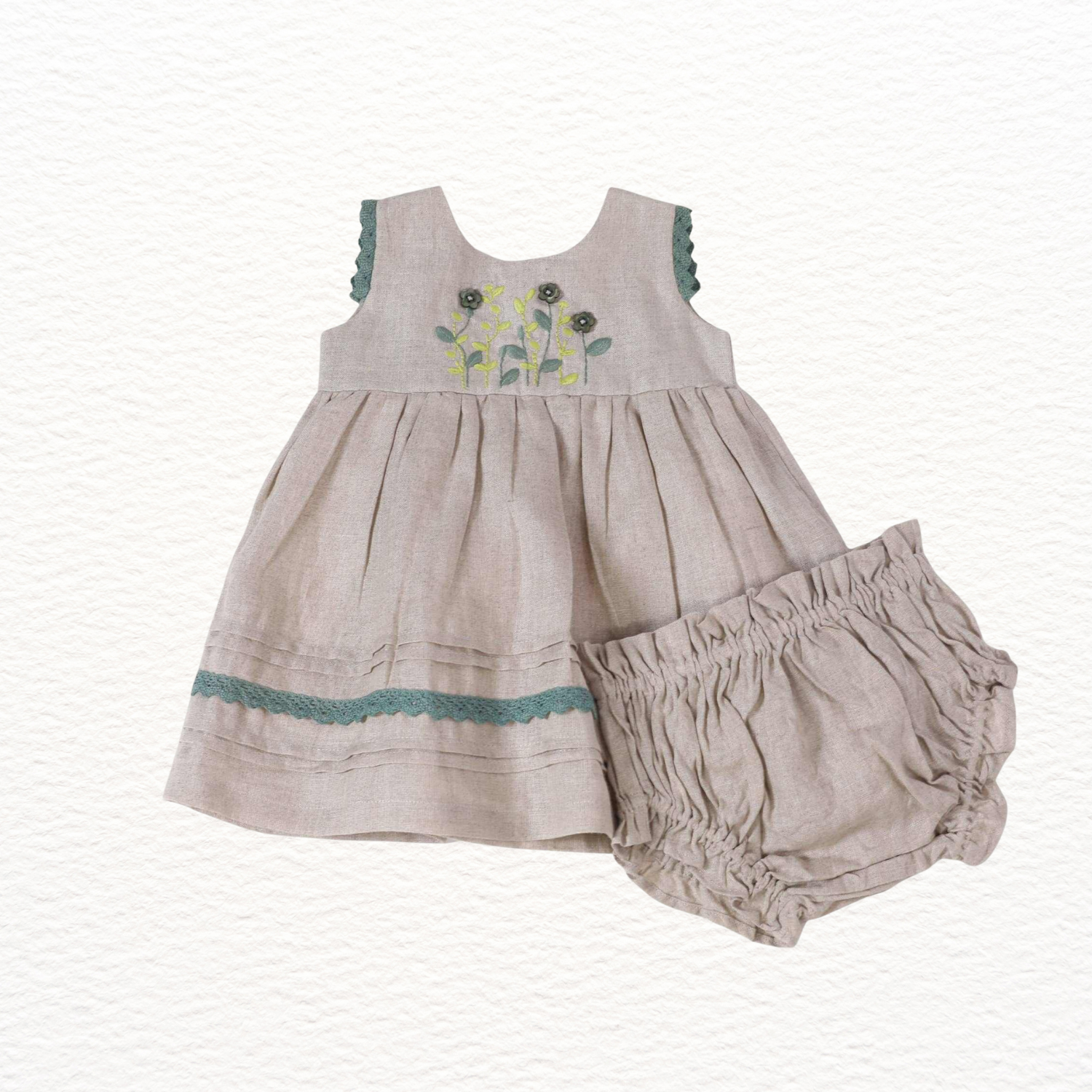 Viverano Sylvie Baby Dress & Bloomer (Natural, 2T) Viverano Sylvie Baby Dress & Bloomer (Natural, 2T)