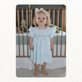Load image into Gallery viewer, Blue Floral Smocked Dress
