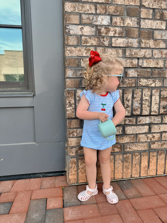 Cherry Stripe Romper
