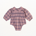 Load image into Gallery viewer, Smocked Lilac Gingham Romper
