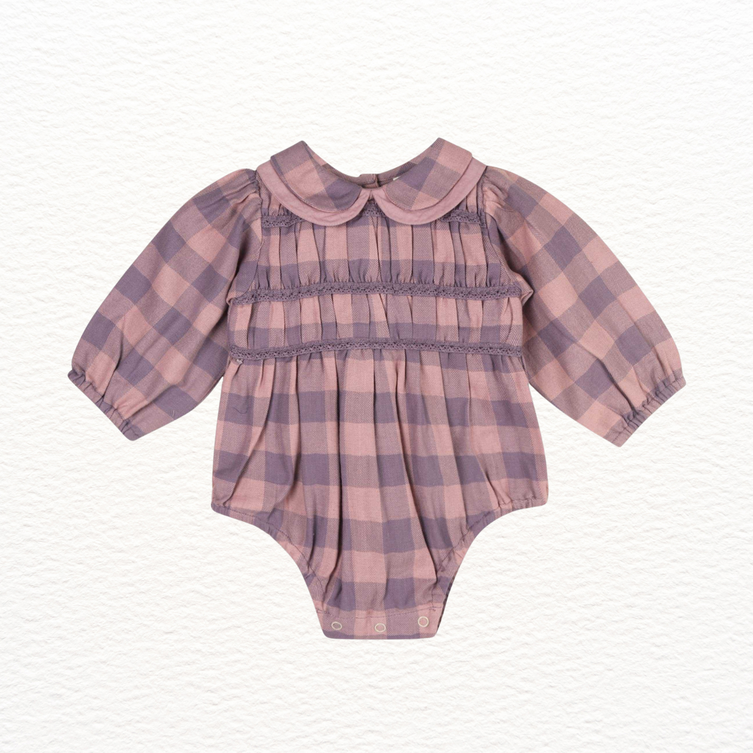 Smocked Lilac Gingham Romper