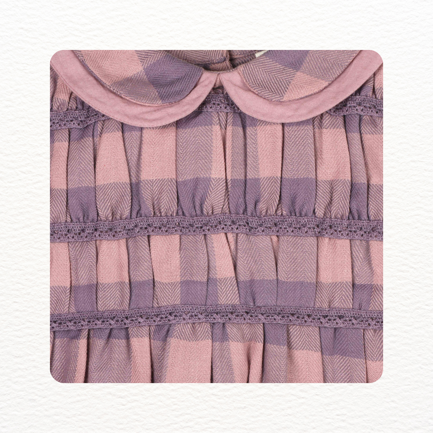Smocked Lilac Gingham Romper