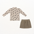 Load image into Gallery viewer, Olive & Floral Corduroy Skirt Set
