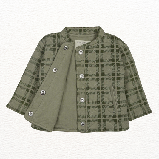 Quilted Olive Button Jacket