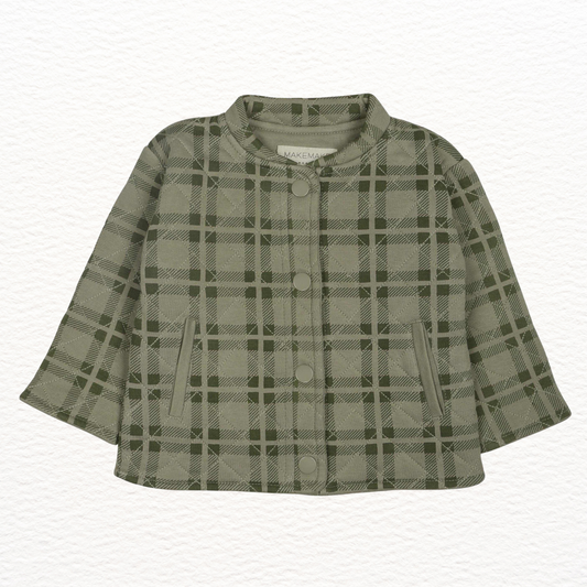Quilted Olive Button Jacket