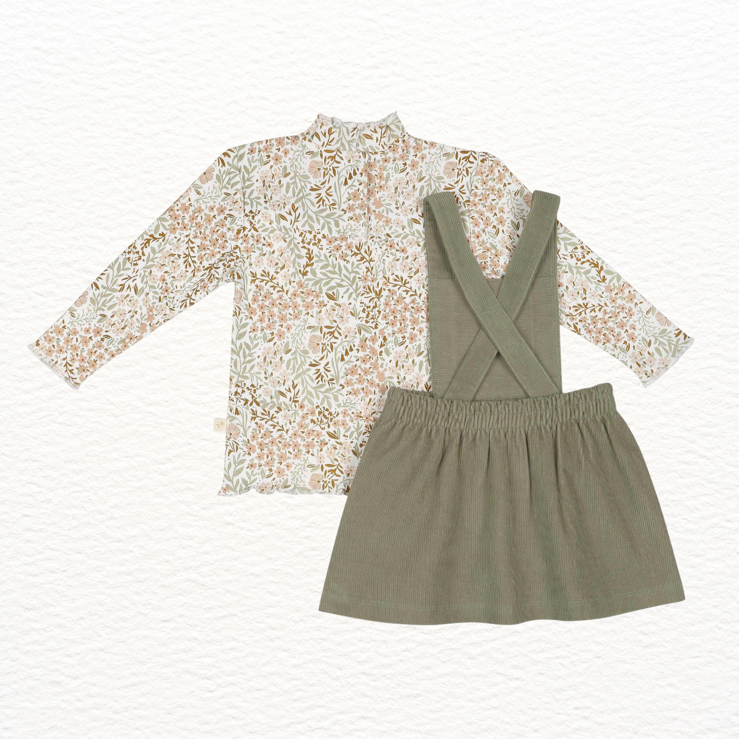 Olive Corduroy Dress Set
