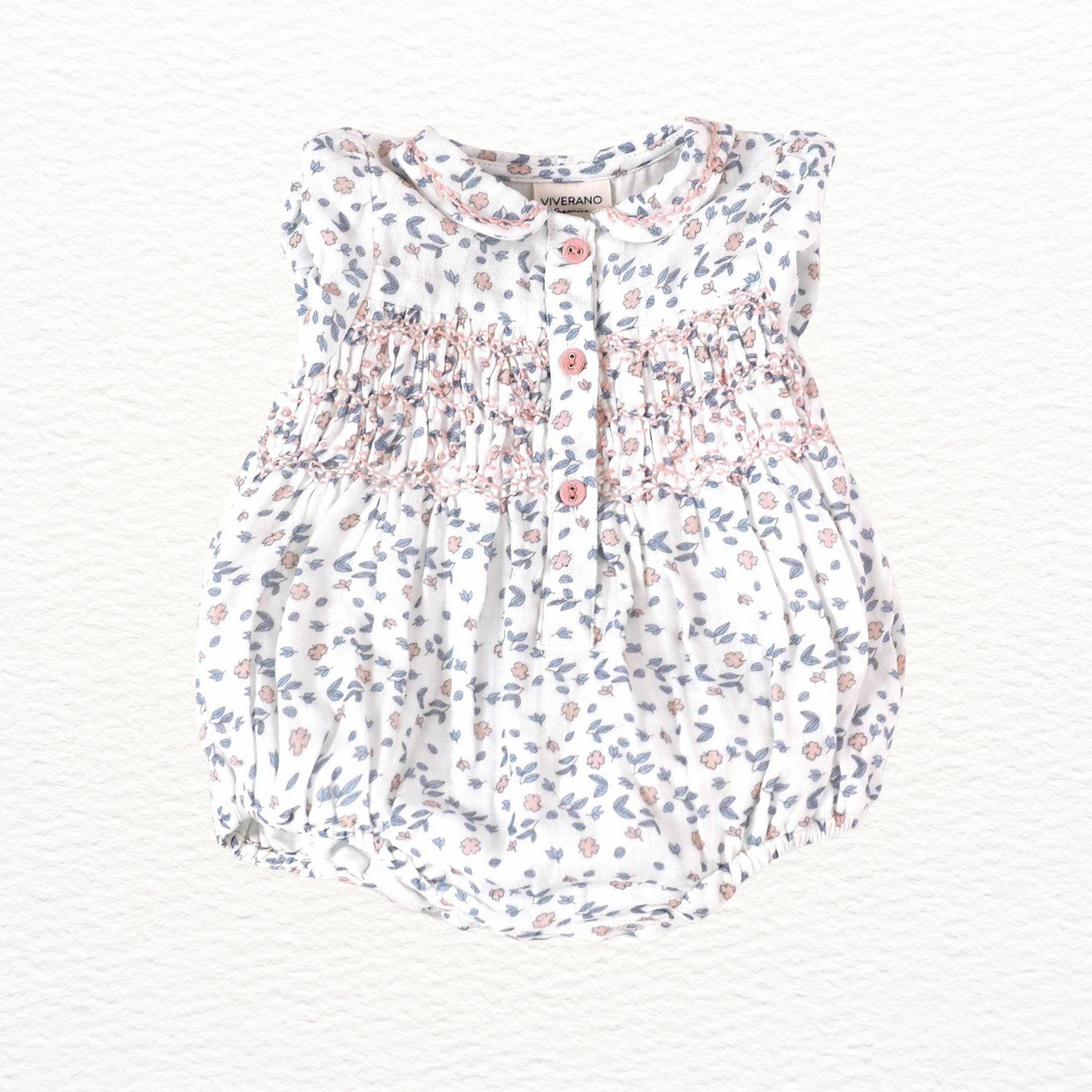 Sophia Floral Hand-Smocked Bubble