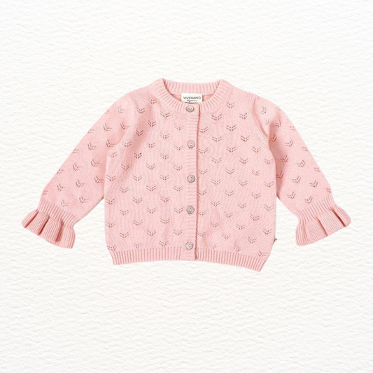 Milan Pointelle Ruffle Cardigan