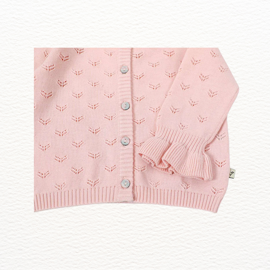 Milan Pointelle Ruffle Cardigan