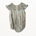 Load image into Gallery viewer, Floral baby romper on a white background
