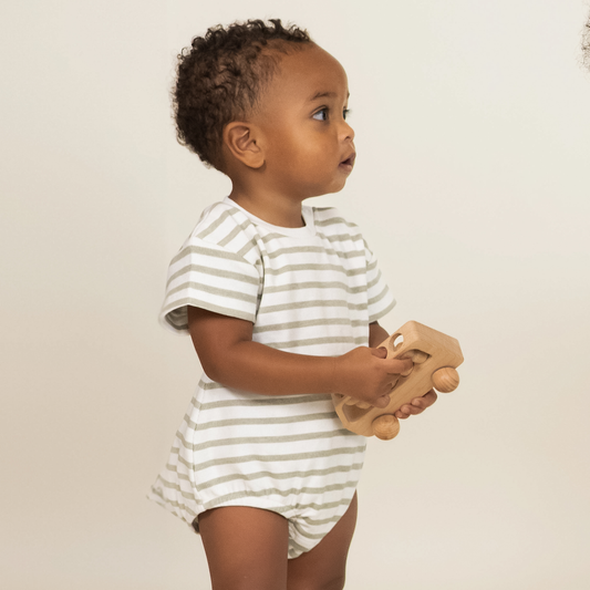 Sage Stripes Romper
