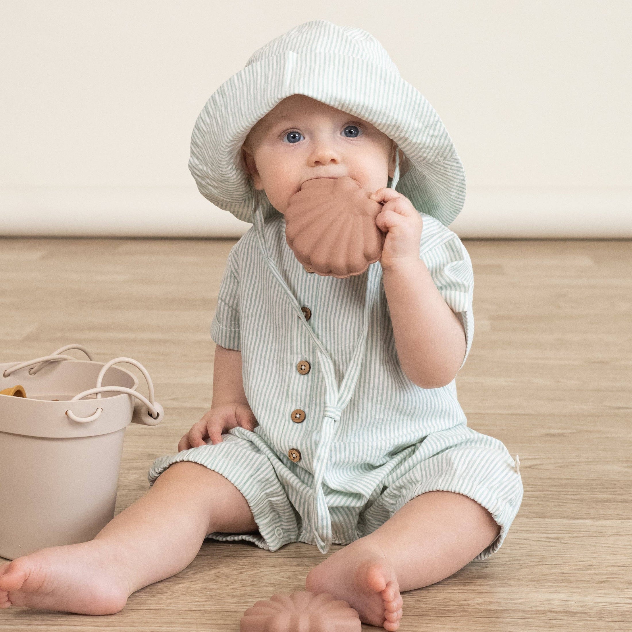 Green Stripes Romper
