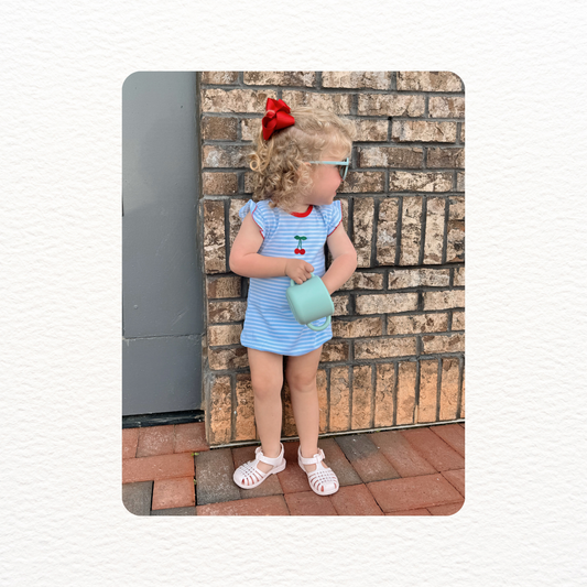 Cherry Stripe Romper