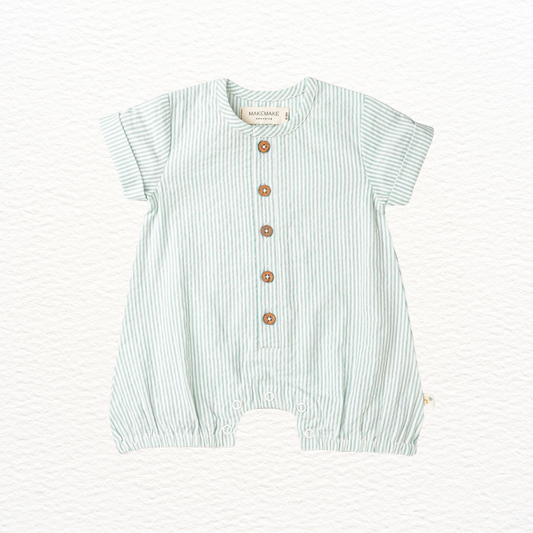 Green Stripes Romper