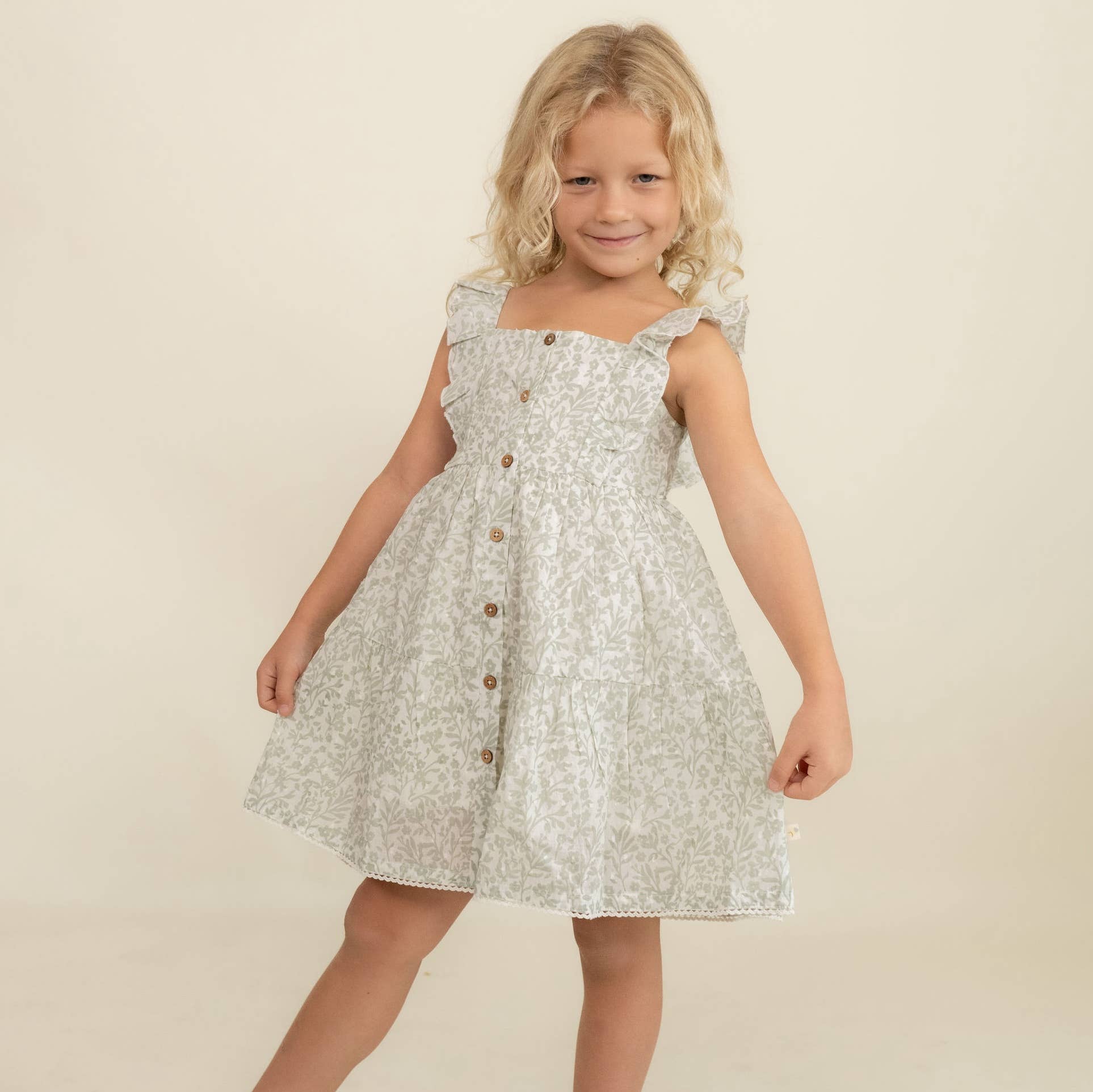 Sage Floral Dress