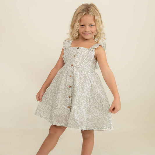 Sage Floral Dress