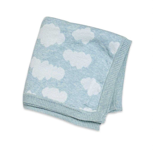 Organic Cotton Knit Baby Blanket - Cloud