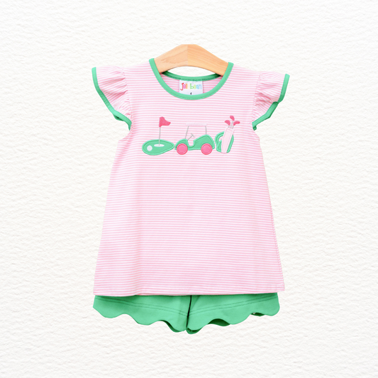 On the Green Golf Scallop Short Set