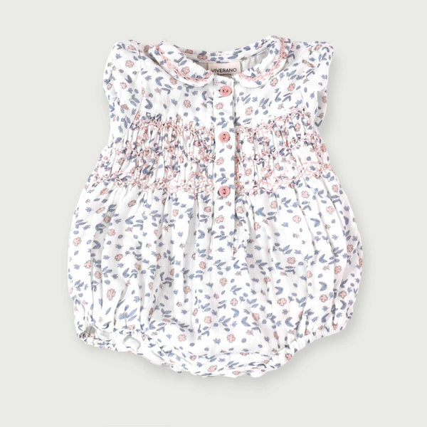 Sophia Floral Hand-Smocked Bubble