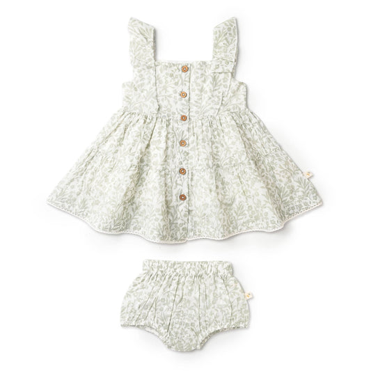 Sage Floral Dress