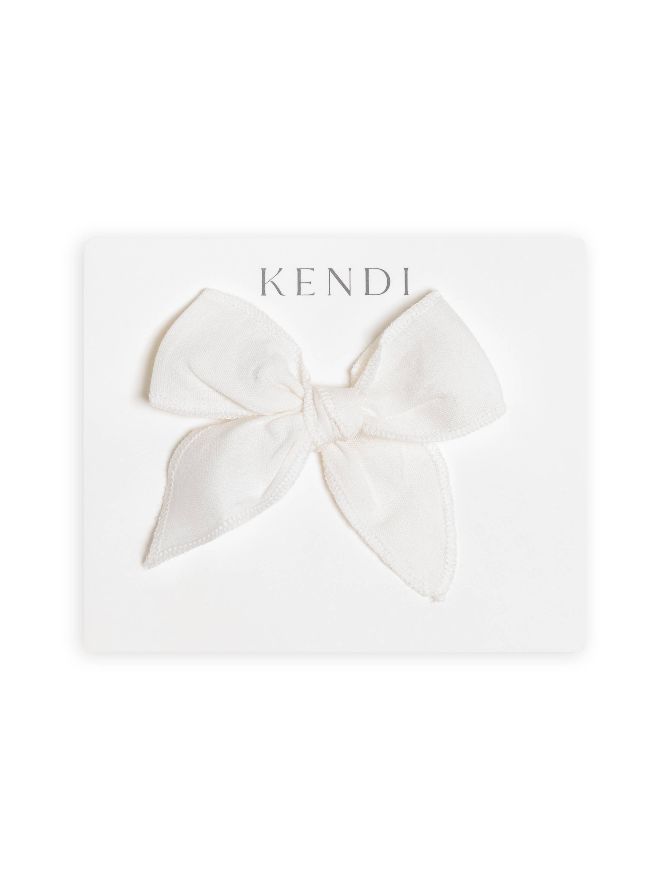 Linen Bow Clip - Coconut