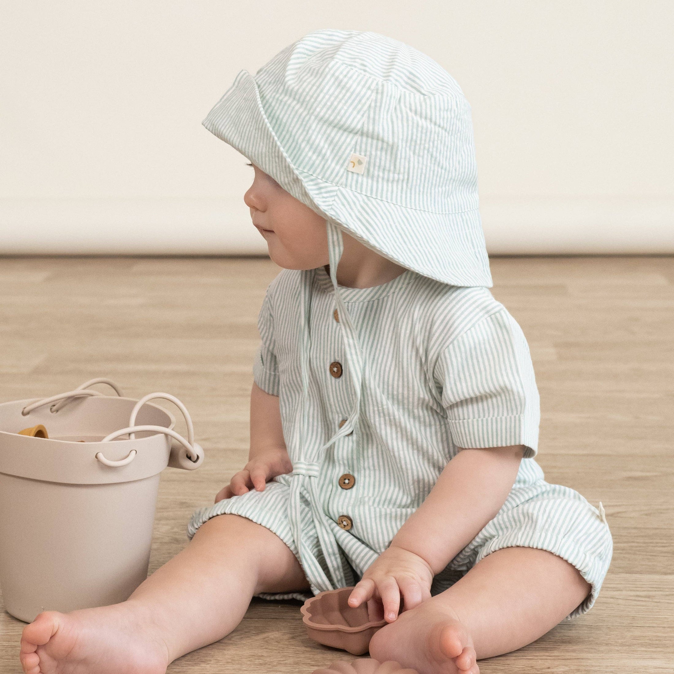 Green Stripes Romper