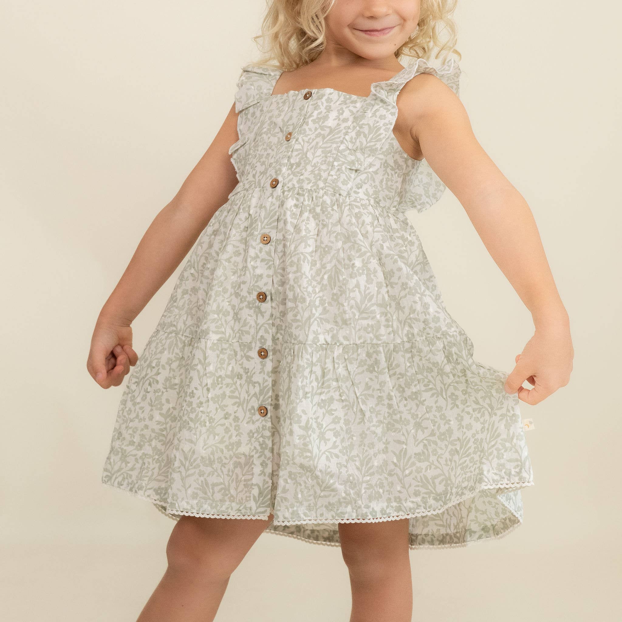 Sage Floral Dress